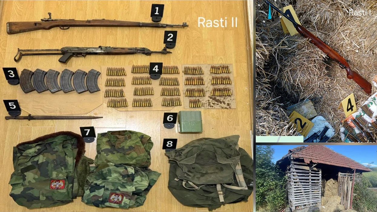 arme-municion-dhe-uniforma-ushtarake-policia-bastis-dy-lokacione-ne-veri-te-kosoves