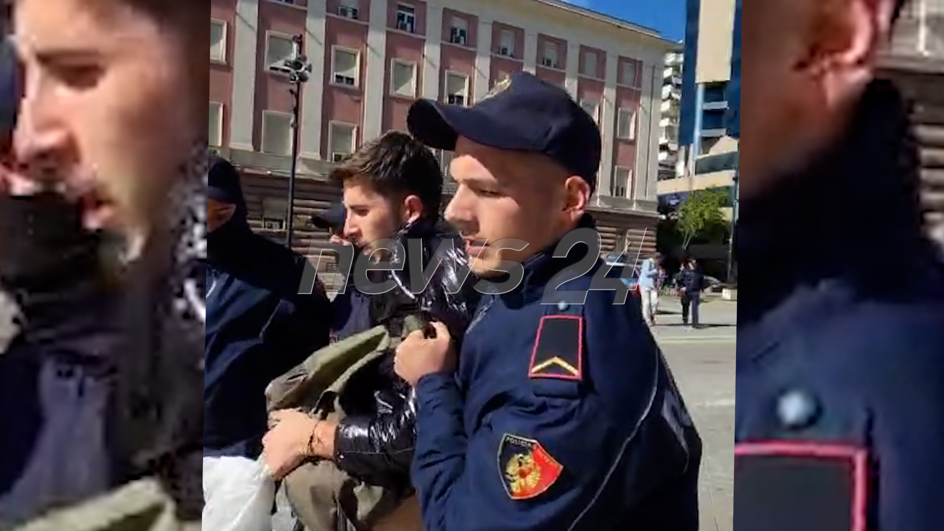 VIDEO  E kapin nga krahët   Po ikja në punë   policia arreston dhunshëm të riun në Tiranë