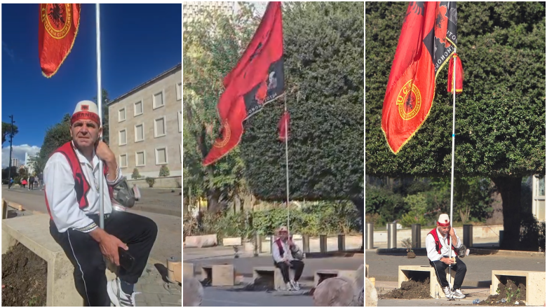  Ky do të bëhet mbret    Me veshje popullore dhe flamur në dorë  As gazi lotsjellës nuk e largoi nga sheshi për 150 ditë  Shab   