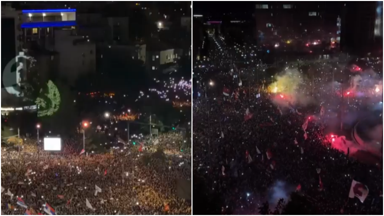 VIDEO  Mijëra protestues  pushtojnë  Beogradin  Të dielën zgjedhjet  studentët kryesojnë ndaj Vuçiç