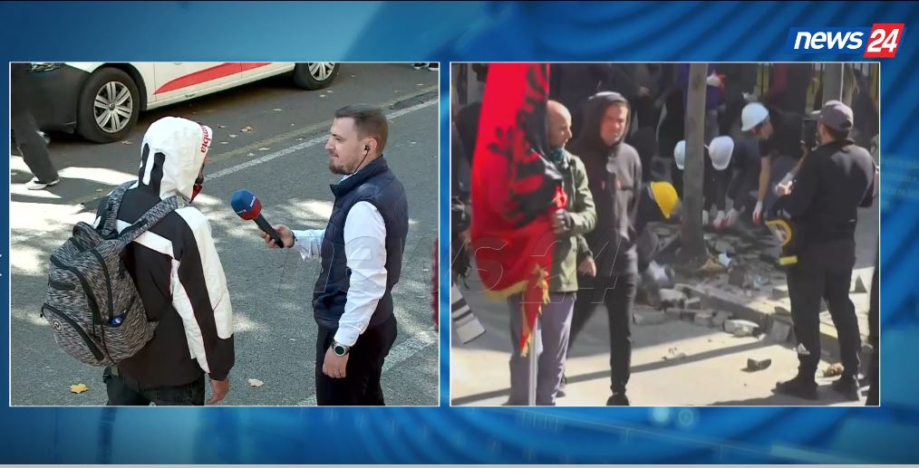 Foto nga burimi: Nisin tensionet para Ministrisë së Arsimit, qëllohet me gurë godina