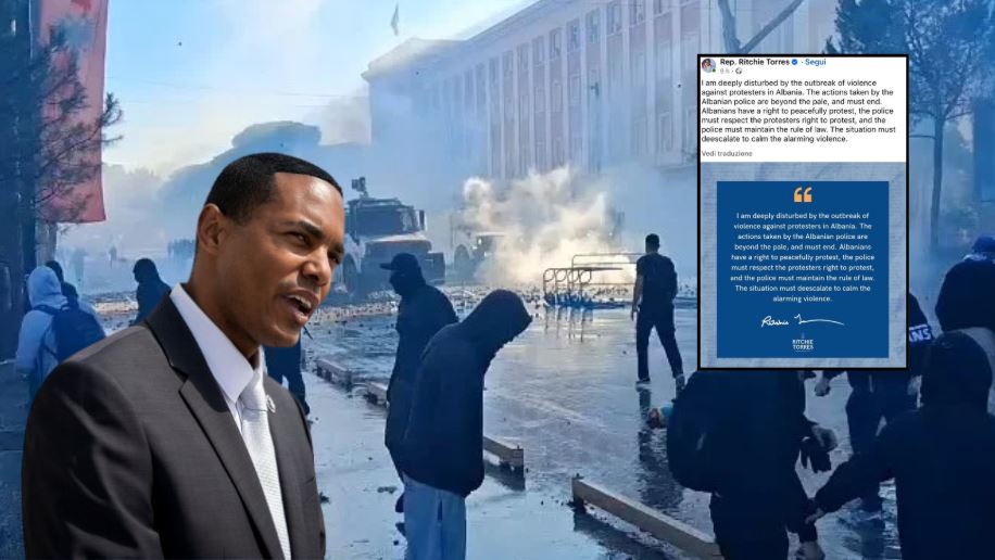 Foto nga burimi: Një tjetër goditje për Ramën nga SHBA, kongresmeni Ritchie Torres dënon dhunën ndaj protestuesve: Veprimet e policisë, alarmante!
