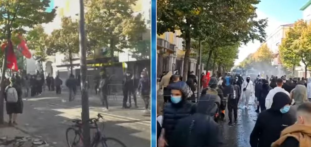 Gaz lotsjellës masiv dhe barrikada në rrugë/ Studentët nuk tërhiqen te Rruga e Durrësit, përballen me ndërhyrjen e policisë