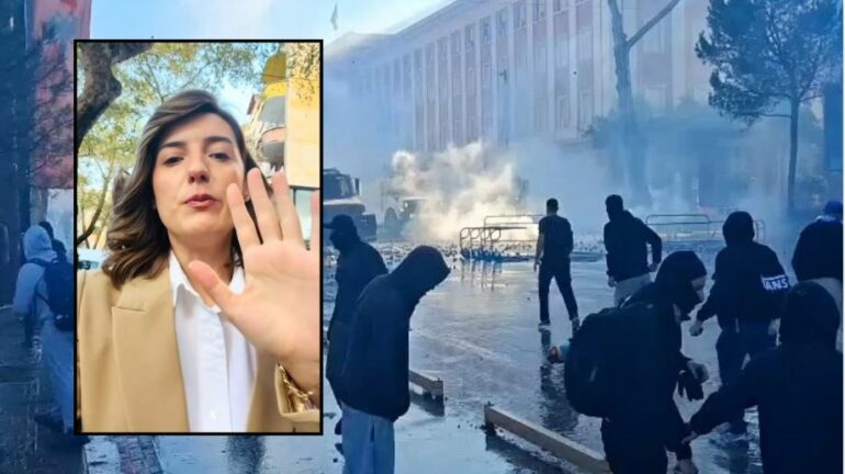 VIDEO/ Studentët i kërkojnë Ramës dorëheqjen, Zegjine Çaushi iu jep leksione të rinjve për dialog: Çdo pakënaqësi meriton të dëgjohet!
